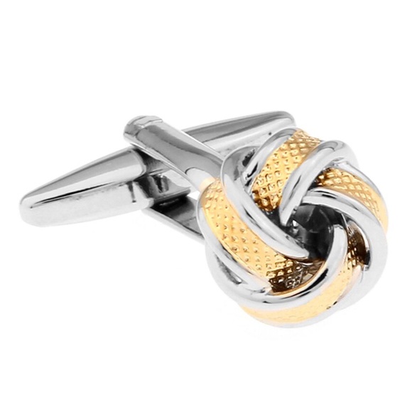 ‘Tying the Knot’ Silver and Gold Knotted Cufflinks - Picture 3 of 16